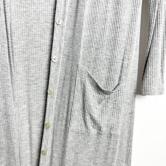 LULUS LONG GRAY OPEN CARDIGAN - Picture 6 of 8